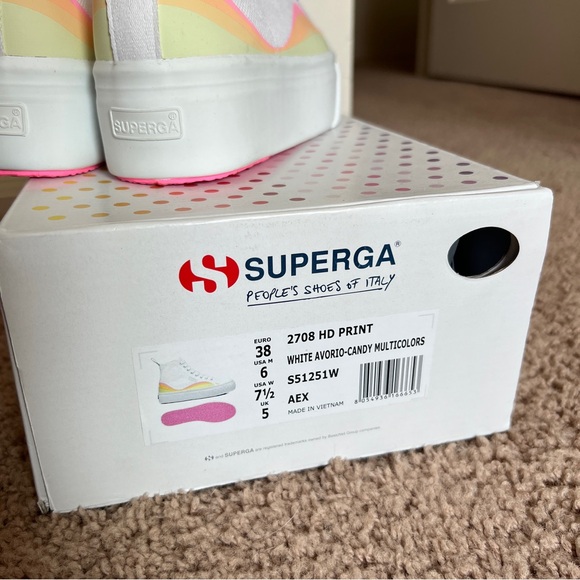 NIB Superga Rainbow Platform High Tops - Picture 13 of 13